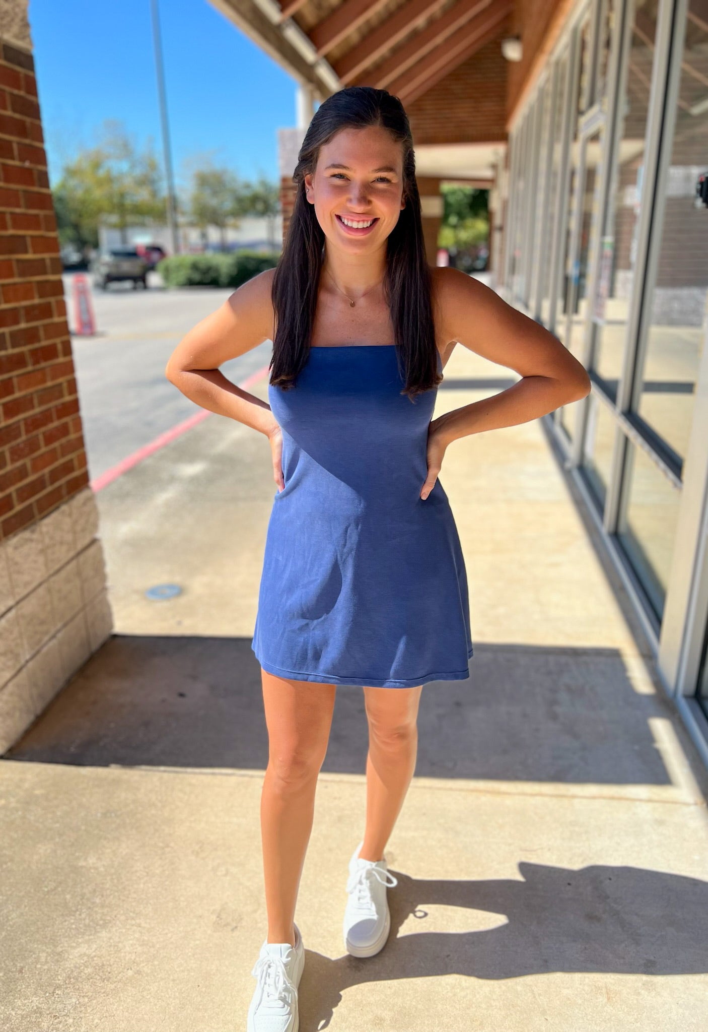 Midnight Blue Active Dress with Built In Shorts - A'Bekah's Boutique