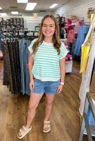 Mint Striped Sleeveless Knit Top - A'Bekah's Boutique