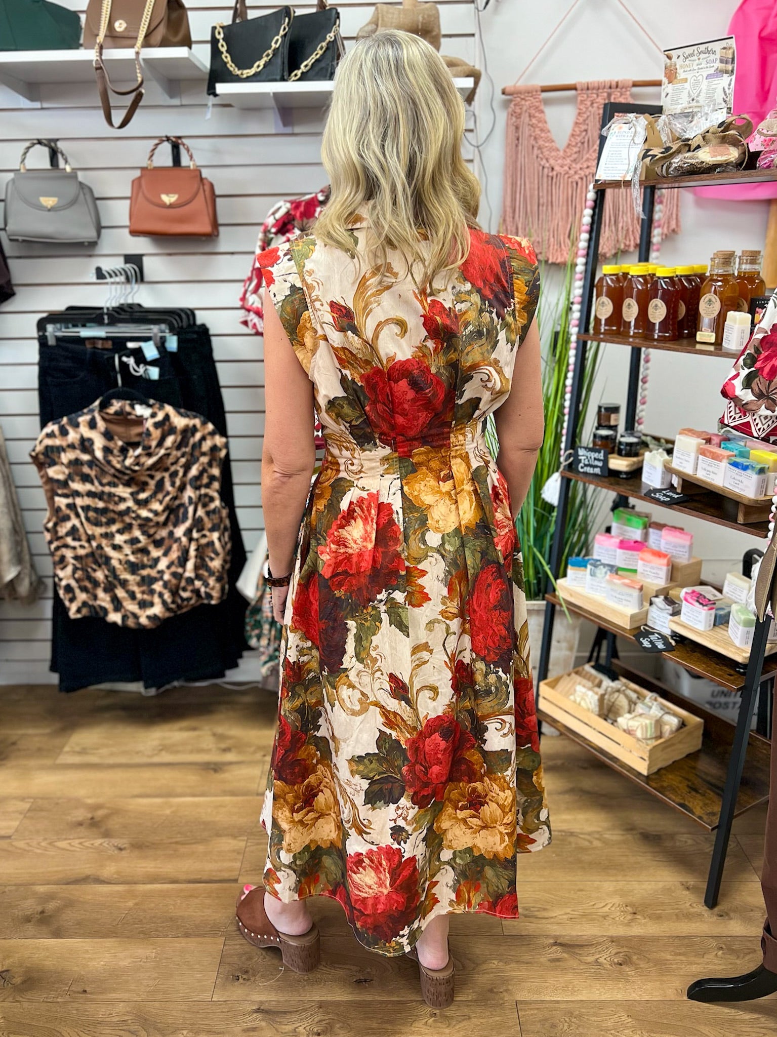 Multi Floral Sleeveless Zip Front Midi Dress - A'Bekah's Boutique