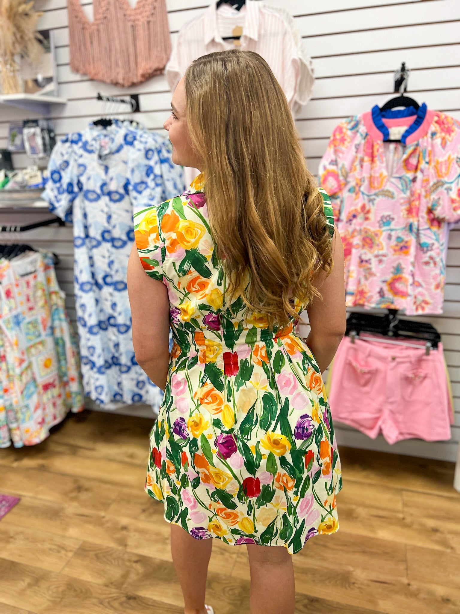 Multicolor Floral Zip Front Dress with Pockets - A'Bekah's Boutique