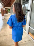 My Own Way Diva Blue Ruffled Wrap Dress - A'Bekah's Boutique