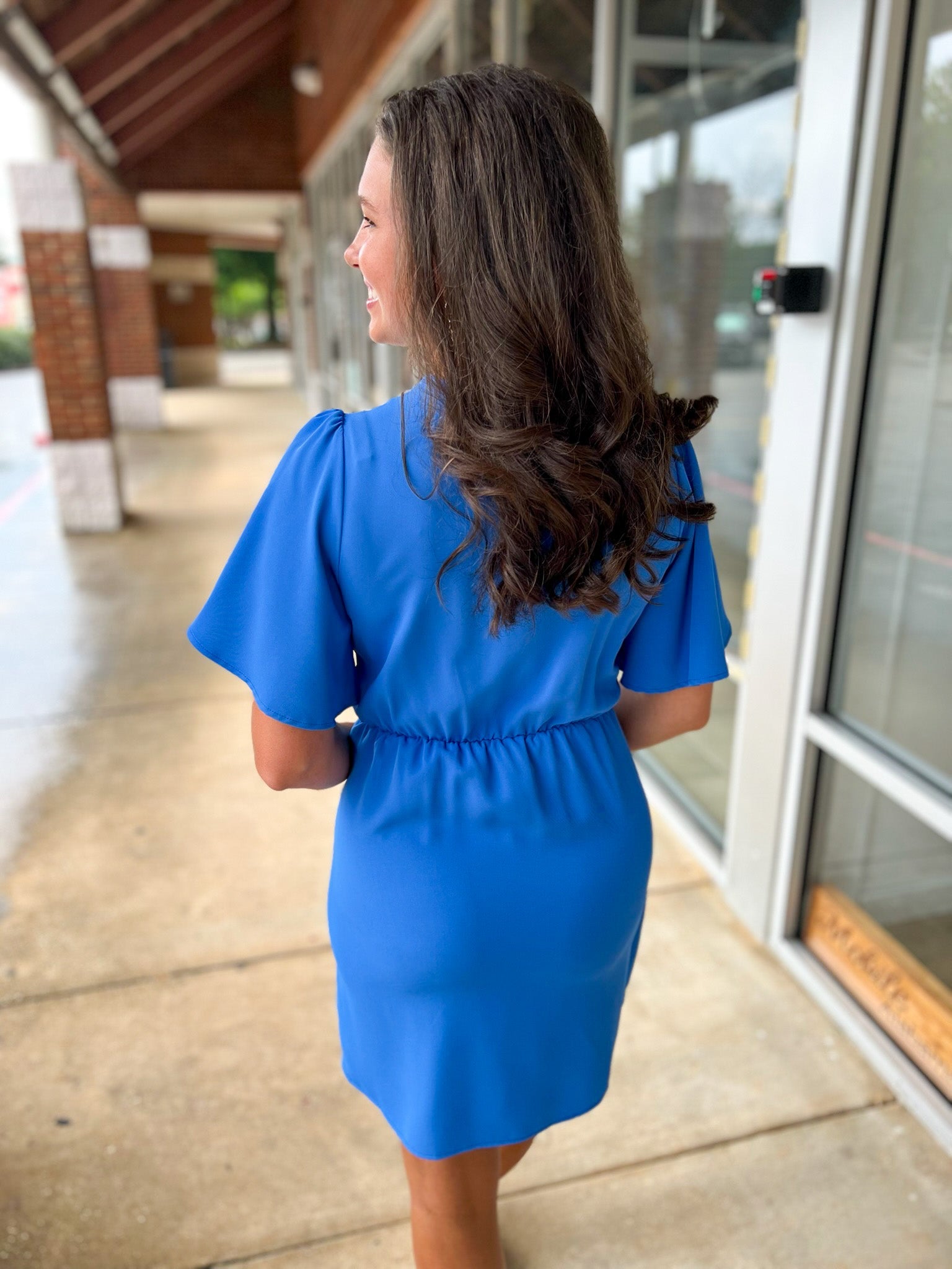 My Own Way Diva Blue Ruffled Wrap Dress - A'Bekah's Boutique