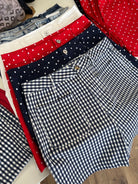 Navy Gingham Shorts with Pockets - A'Bekah's Boutique