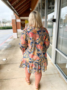 No Mistake Blue Floral V - Neck Babydoll Dress (C) - A'Bekah's Boutique