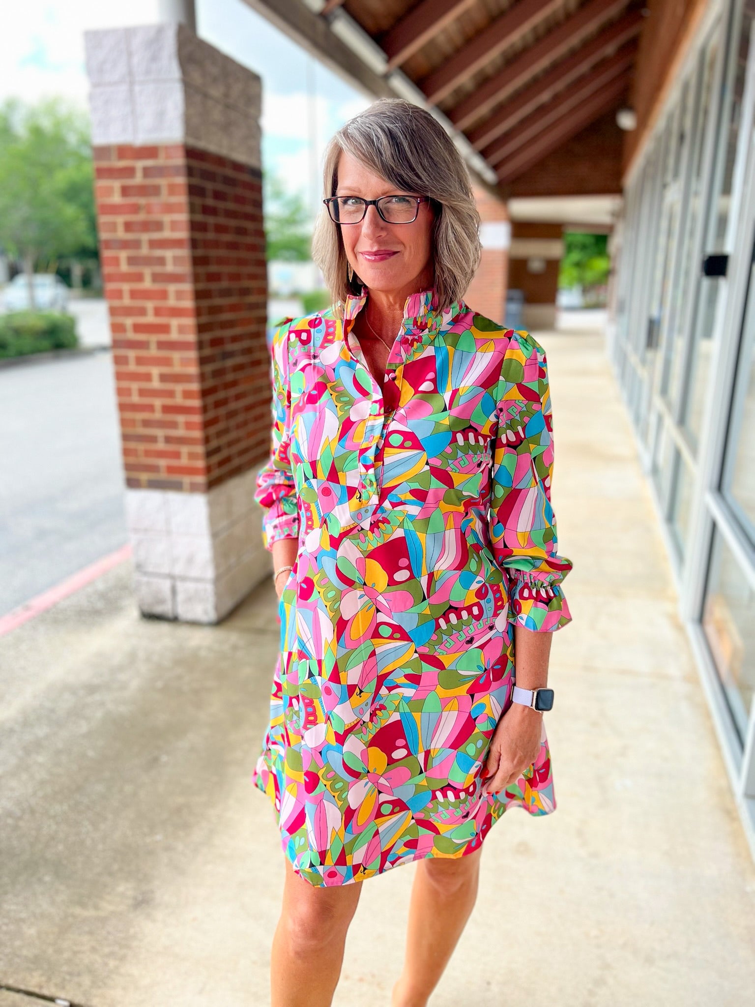 Nothing But Love Pink Abstact Print Dress - A'Bekah's Boutique