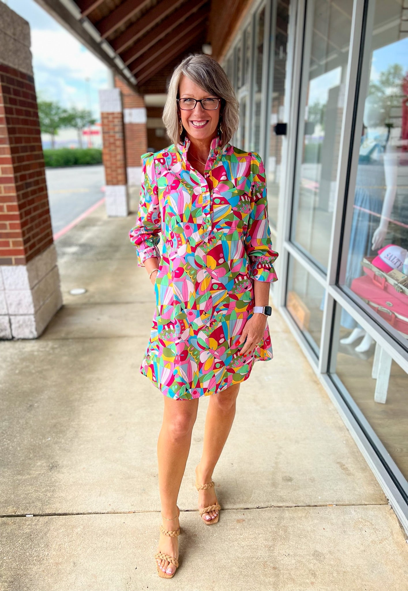 Nothing But Love Pink Abstact Print Dress - A'Bekah's Boutique