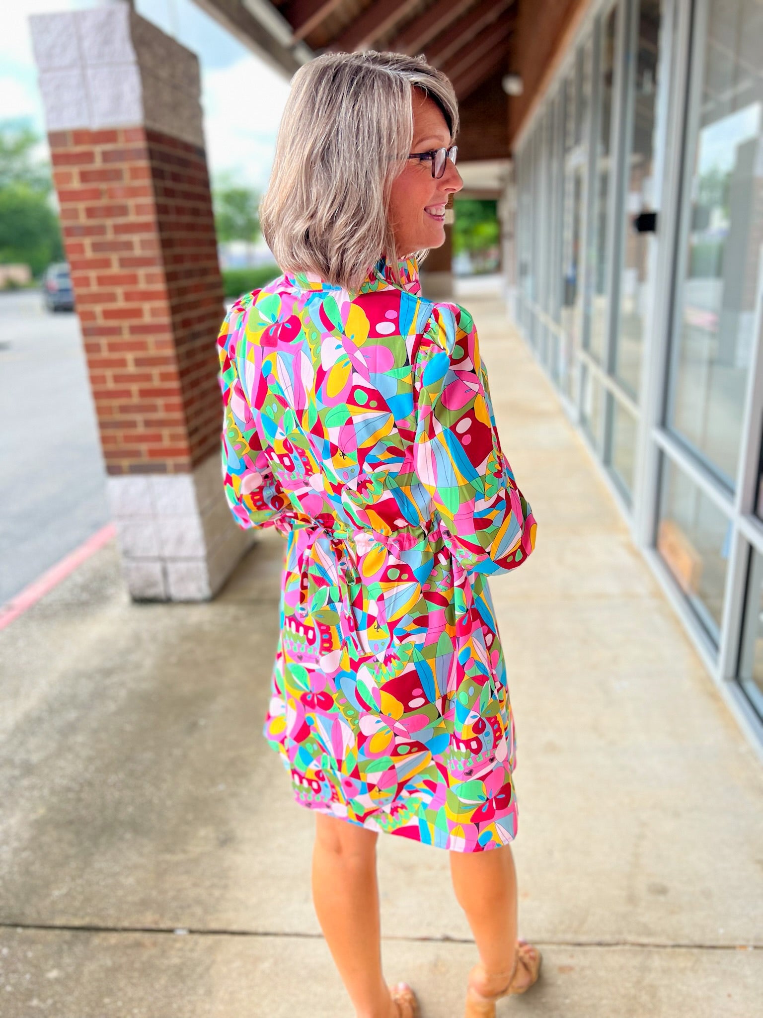 Nothing But Love Pink Abstact Print Dress - A'Bekah's Boutique