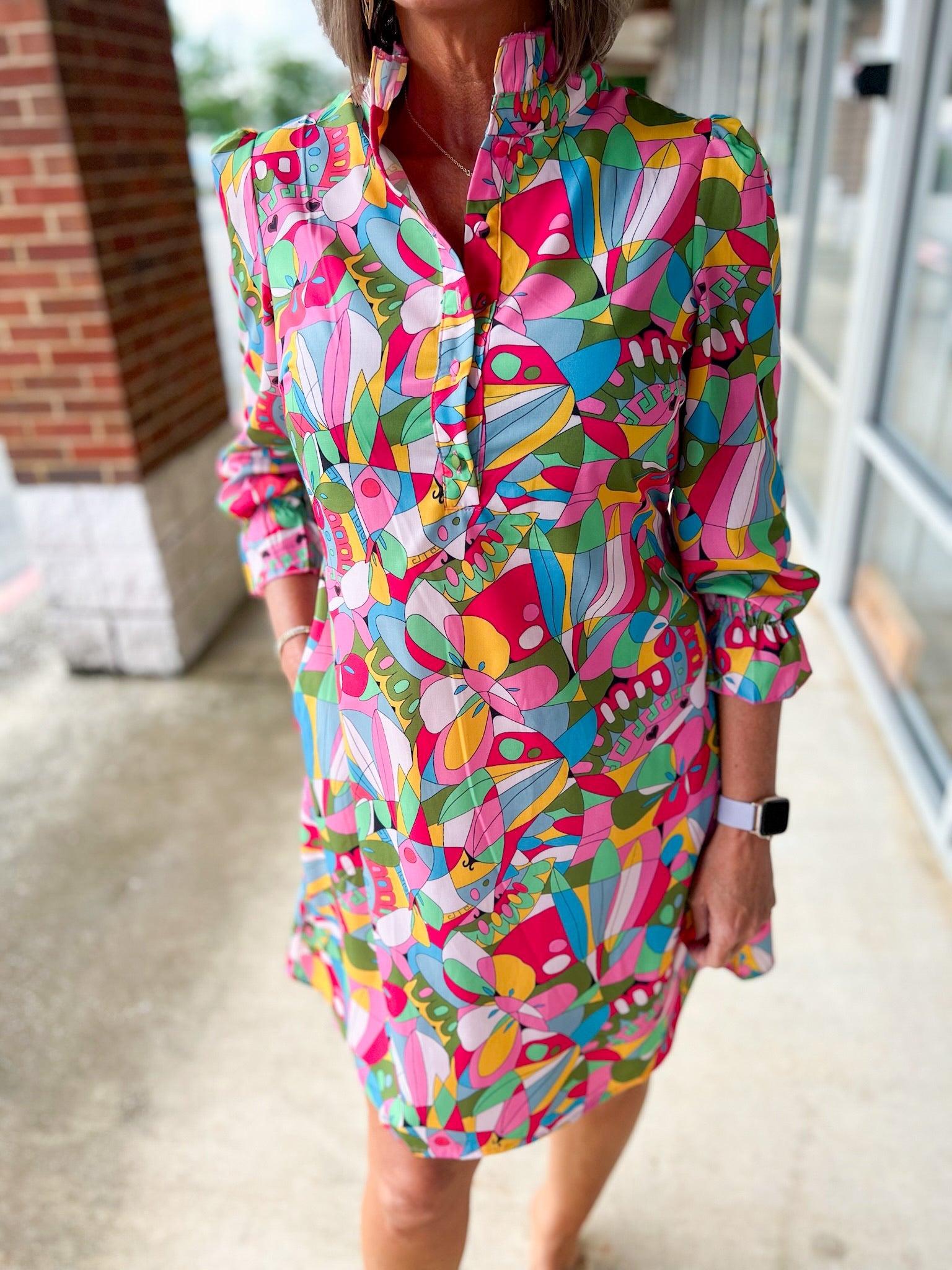 Nothing But Love Pink Abstact Print Dress - A'Bekah's Boutique