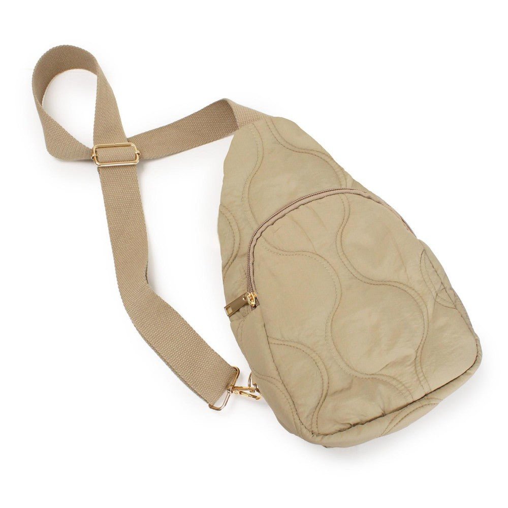 Nylon Crossbody Sling Bag with Canvas Strap - A'Bekah's Boutique