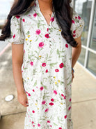Off White Floral Eyelet Midi Dress - A'Bekah's Boutique