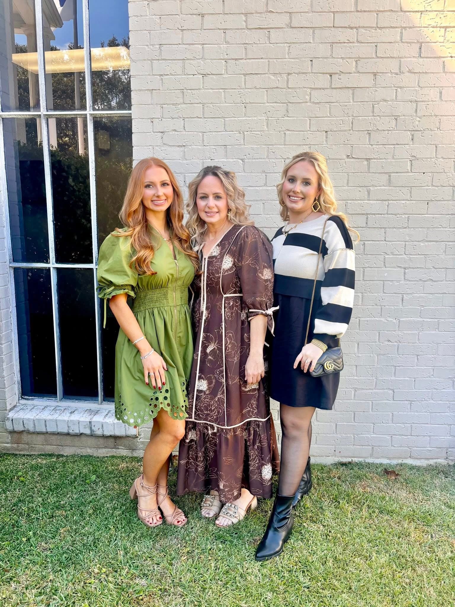 Olive Green Zip Front Smocked Waist Dress with Eyelet Hem - A'Bekah's Boutique