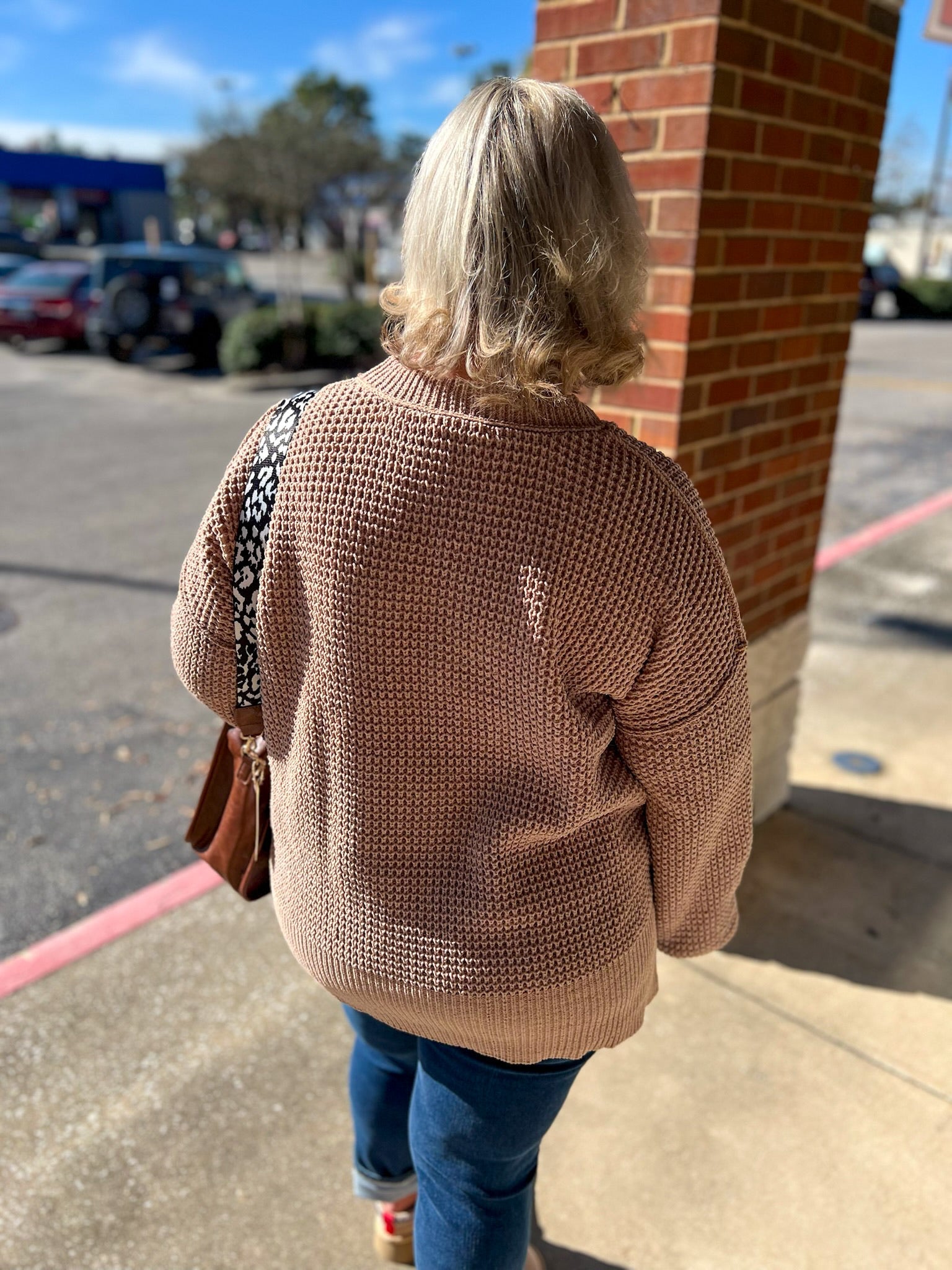 On The Lookout Taupe Oversized Knit Long Sleeve Sweater (C) - A'Bekah's Boutique