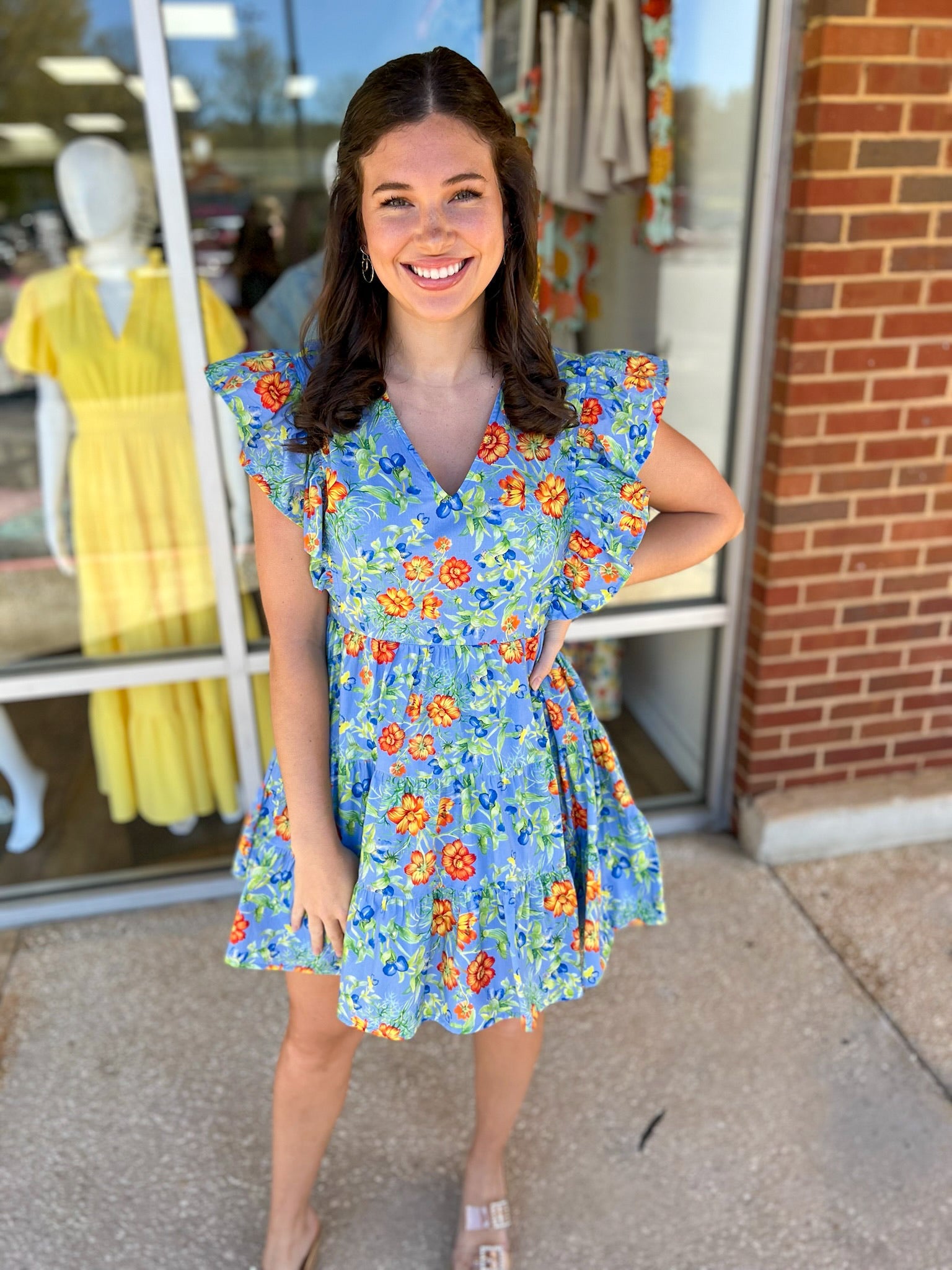 Out of Sight Blue Floral Mini Dress - A'Bekah's Boutique