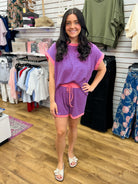 Pink and Royal Blue Striped Shorts Set - A'Bekah's Boutique