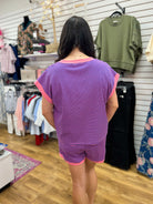 Pink and Royal Blue Striped Shorts Set - A'Bekah's Boutique