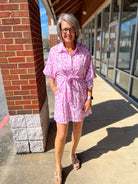 Pink Animal Print Dress with Balloon Sleeves - A'Bekah's Boutique