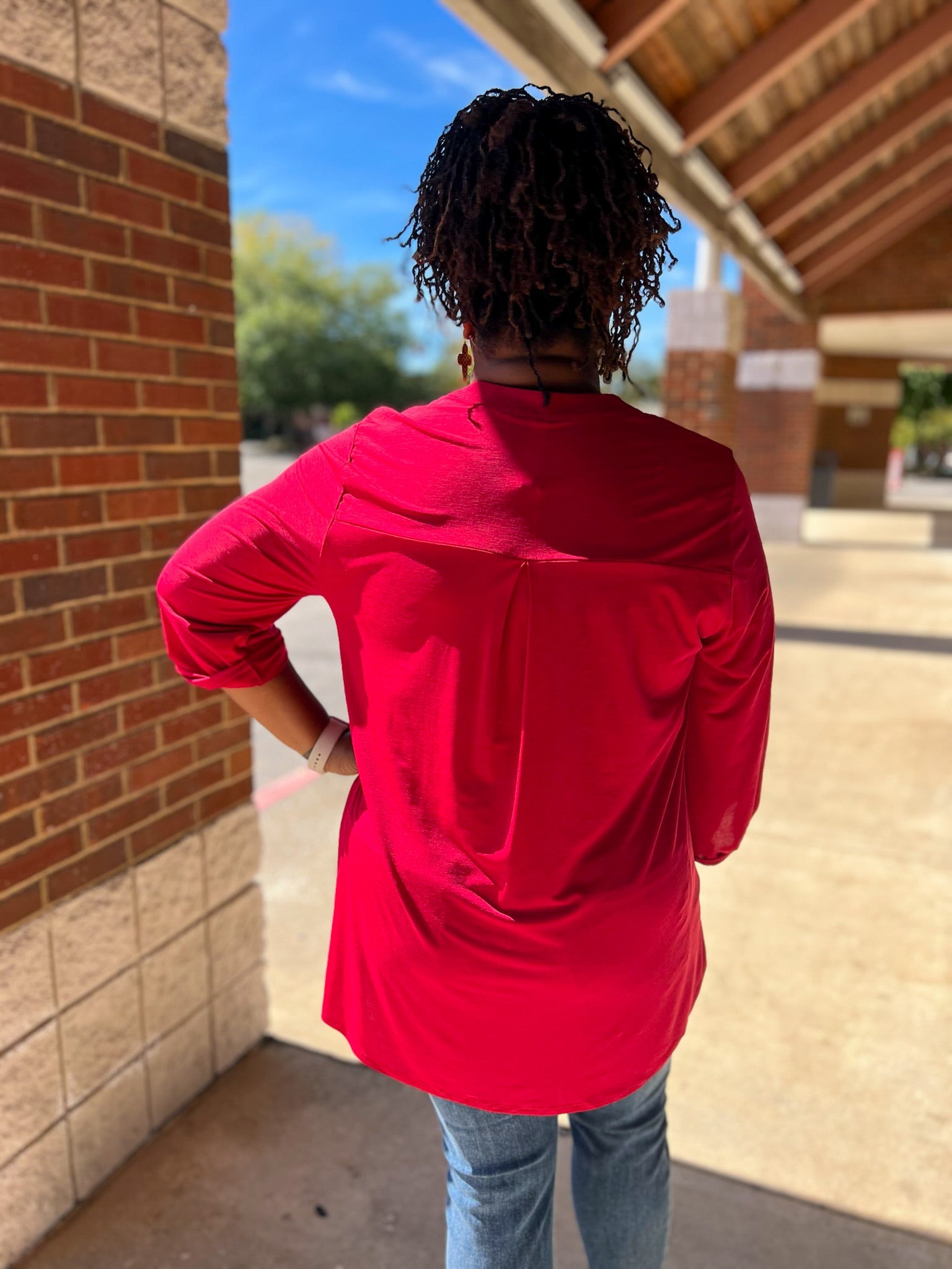 PLUS SIZE Travel Friendly 3/4 Sleeve Lizzy Blouse - A'Bekah's Boutique