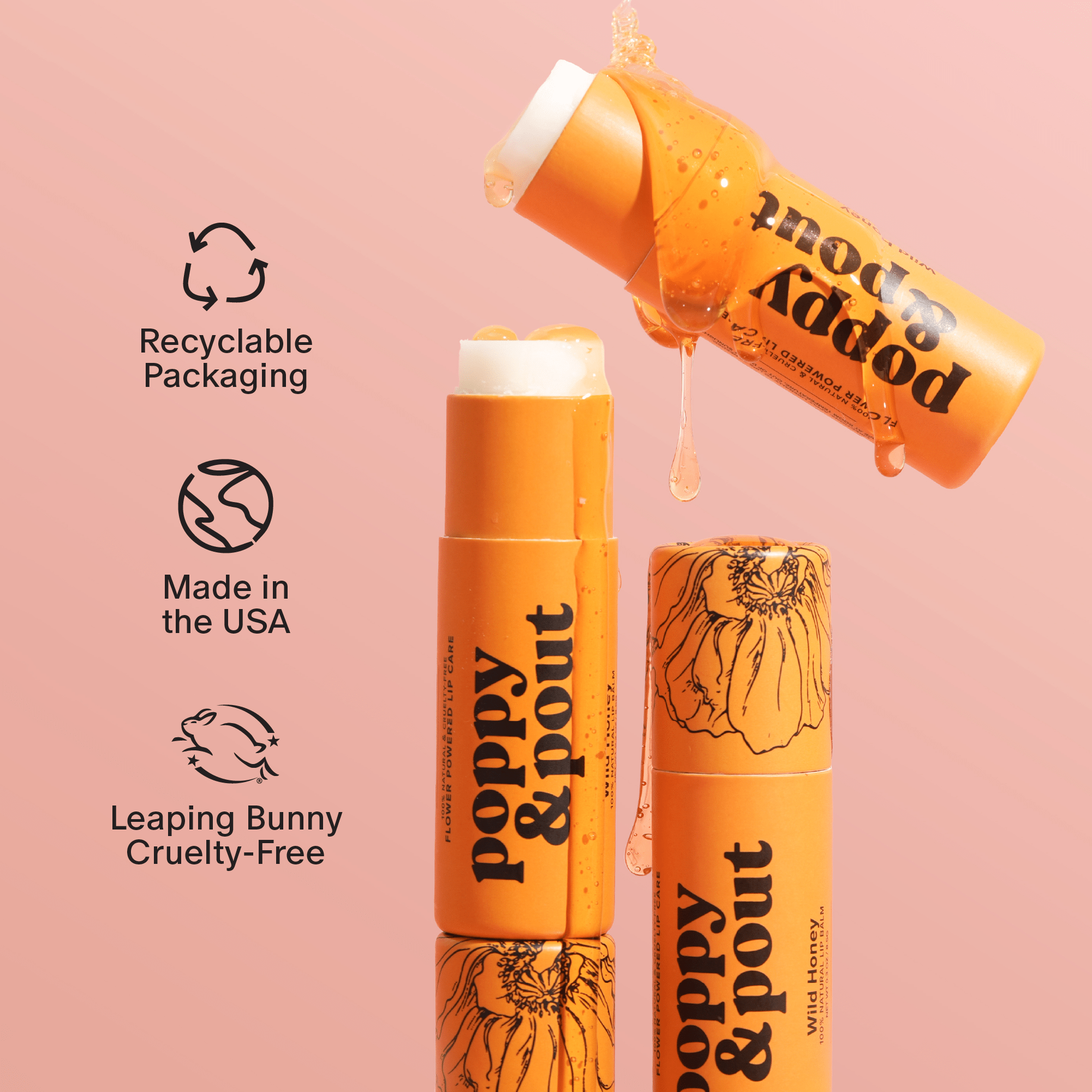 Poppy & Pout Lip Balm, Wild Honey - A'Bekah's Boutique