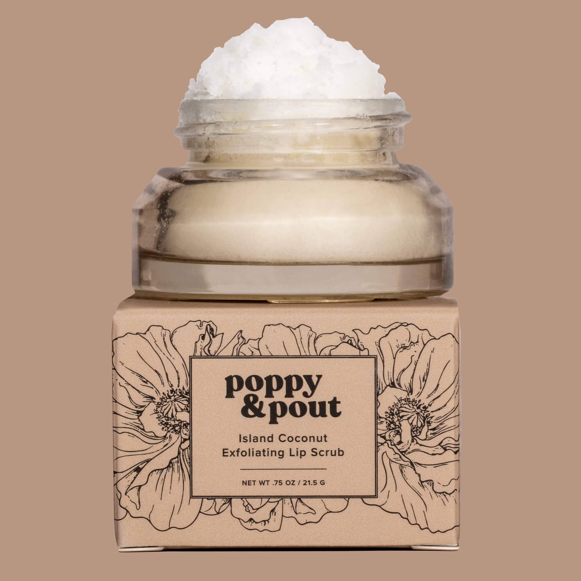 Poppy & Pout Lip Scrub, Island Coconut - A'Bekah's Boutique