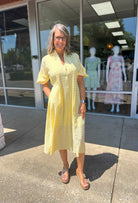 Ray of Sunshine Lemon Yellow Midi Dress - A'Bekah's Boutique