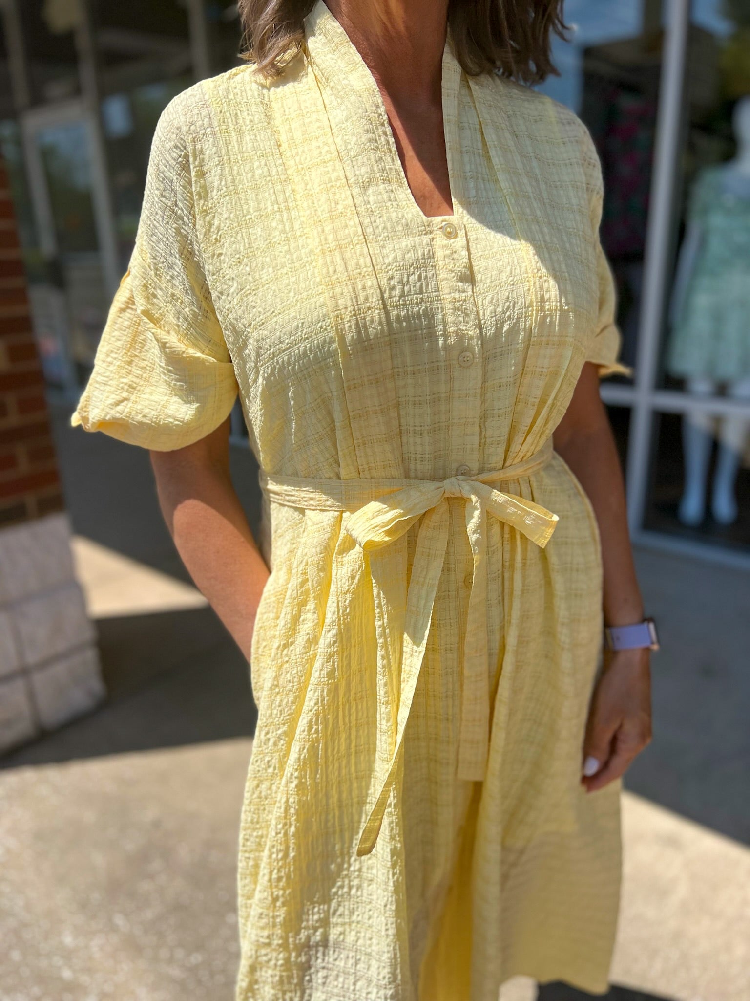 Ray of Sunshine Lemon Yellow Midi Dress - A'Bekah's Boutique
