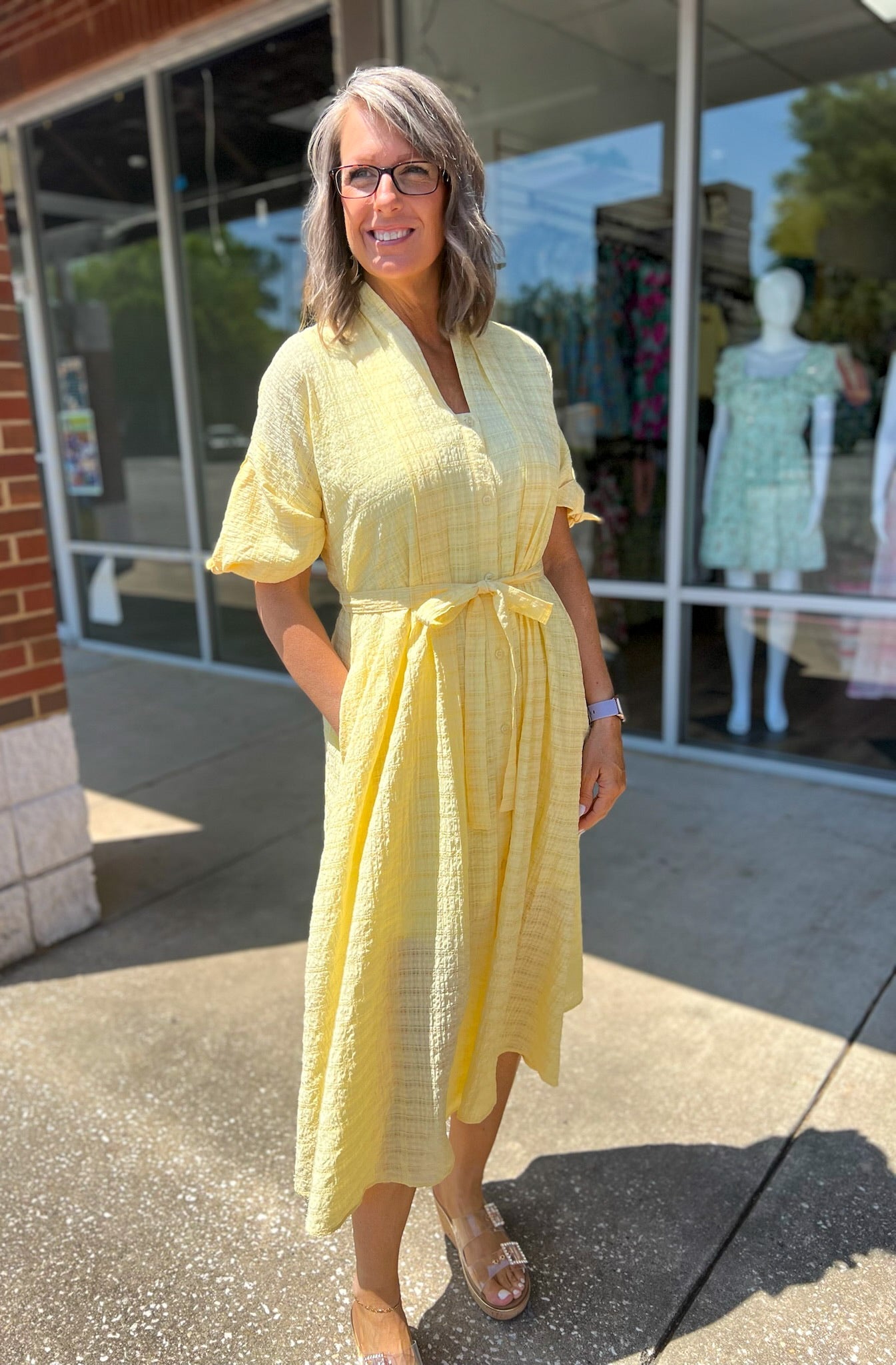 Ray of Sunshine Lemon Yellow Midi Dress - A'Bekah's Boutique