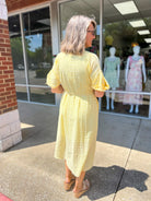 Ray of Sunshine Lemon Yellow Midi Dress - A'Bekah's Boutique