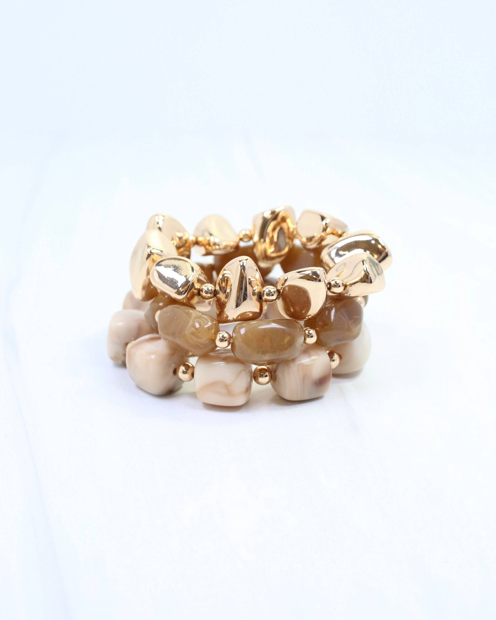 Rayna Beaded Bracelet Set Natural - A'Bekah's Boutique