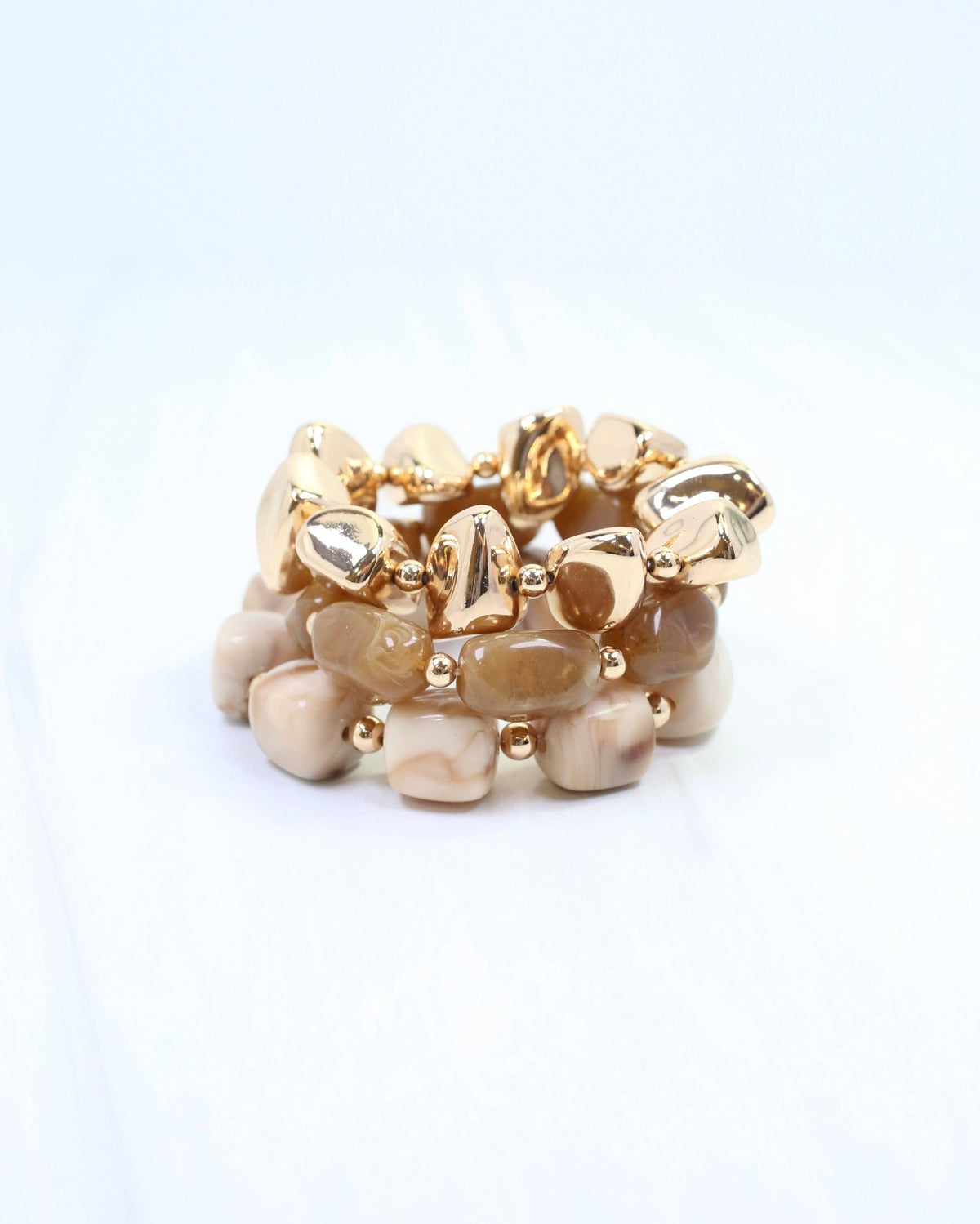 Rayna Beaded Bracelet Set Natural - A'Bekah's Boutique