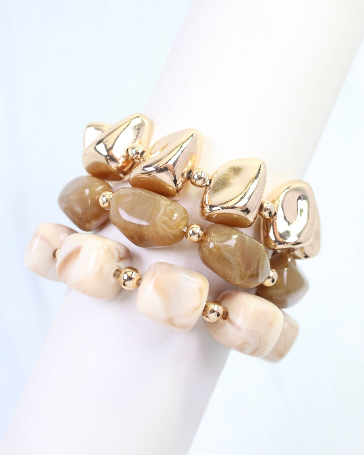 Rayna Beaded Bracelet Set Natural - A'Bekah's Boutique