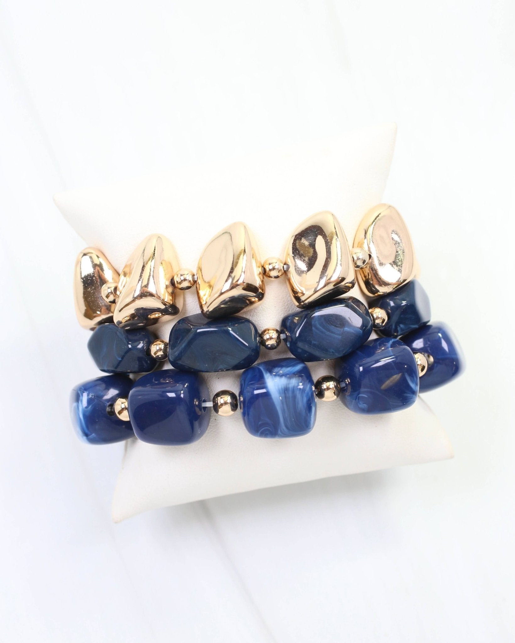 Rayna Beaded Bracelet Set Navy - A'Bekah's Boutique