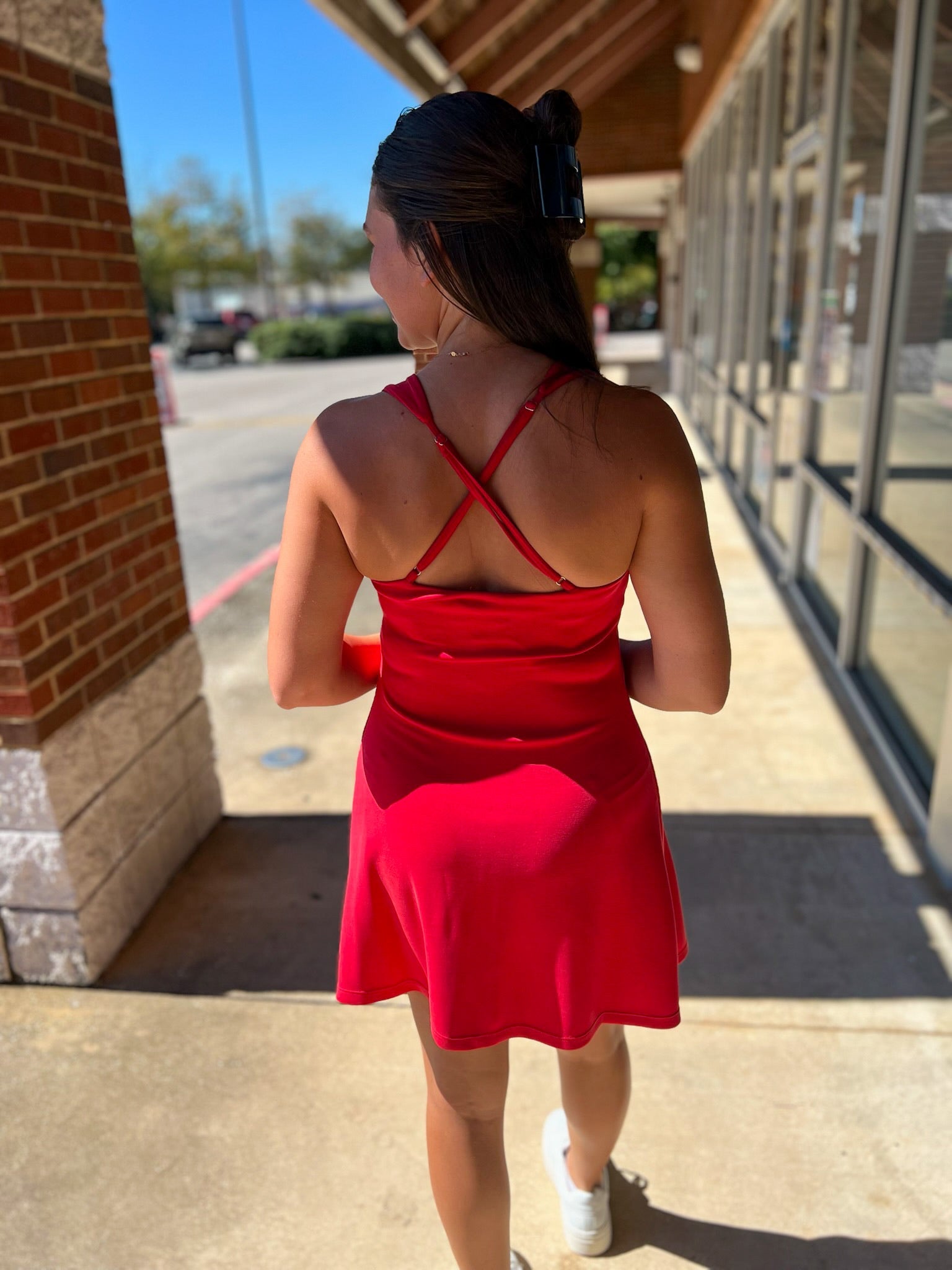 Red Active Dress with Built In Shorts - A'Bekah's Boutique