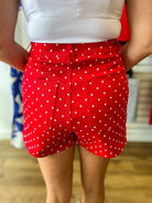 Red Polka Dot Shorts with Pockets - A'Bekah's Boutique