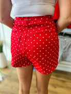 Red Polka Dot Shorts with Pockets - A'Bekah's Boutique