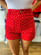 Red Polka Dot Shorts with Pockets - A'Bekah's Boutique