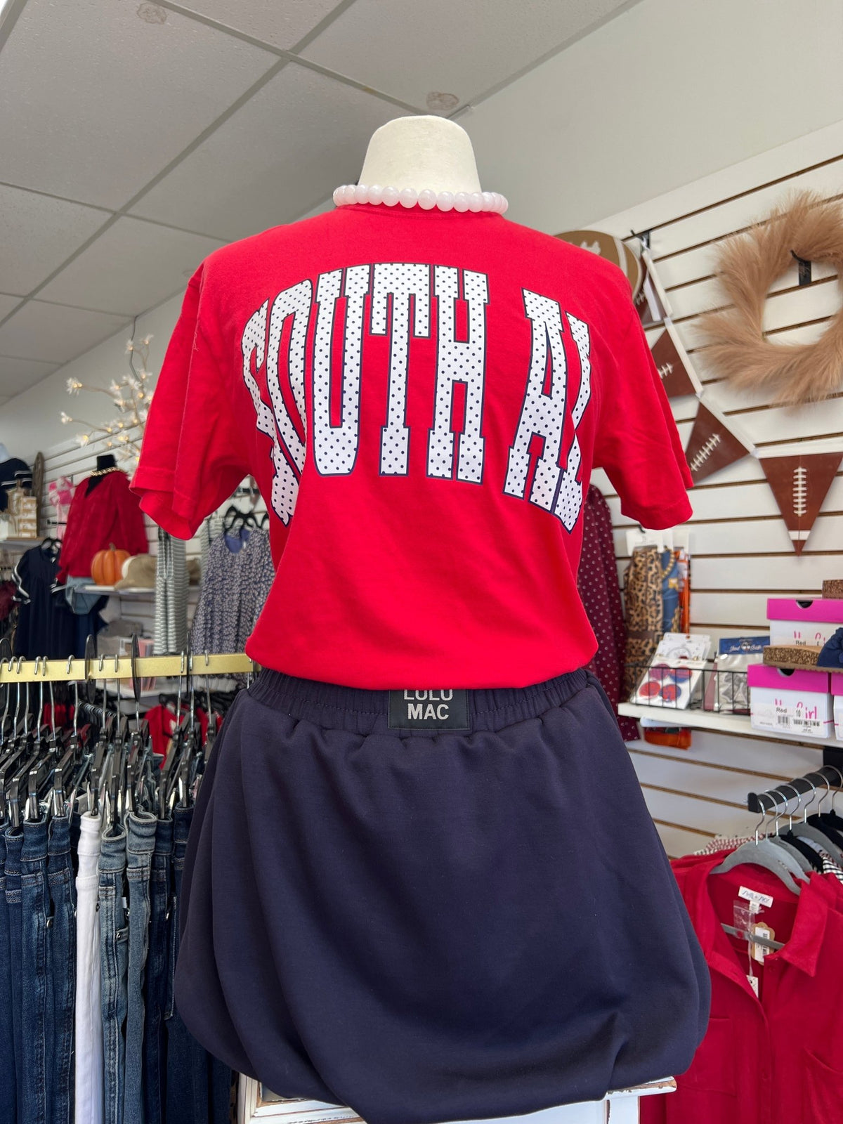 Red Short Sleeve South Alabama Graphic T-Shirt - A'Bekah's Boutique