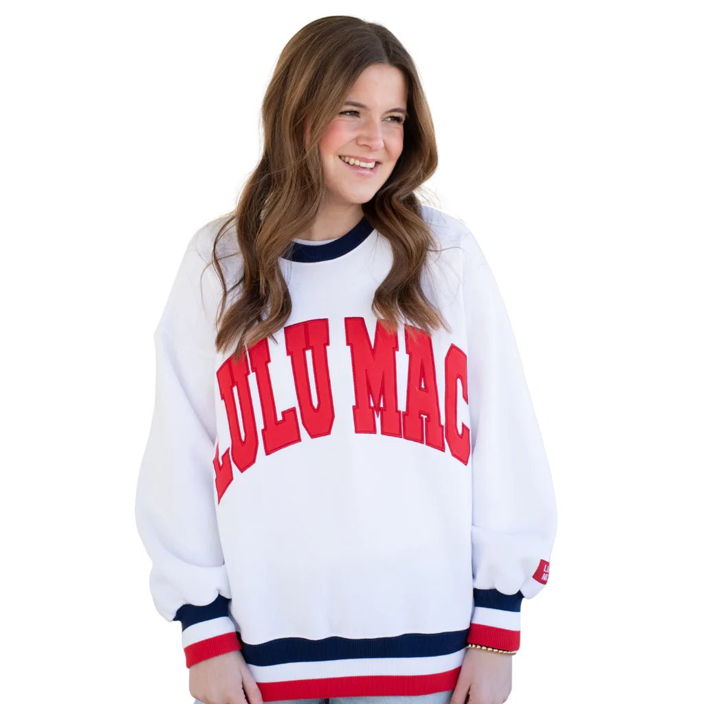 Red White and Blue Lulu Mac Sweatshirt - A'Bekah's Boutique