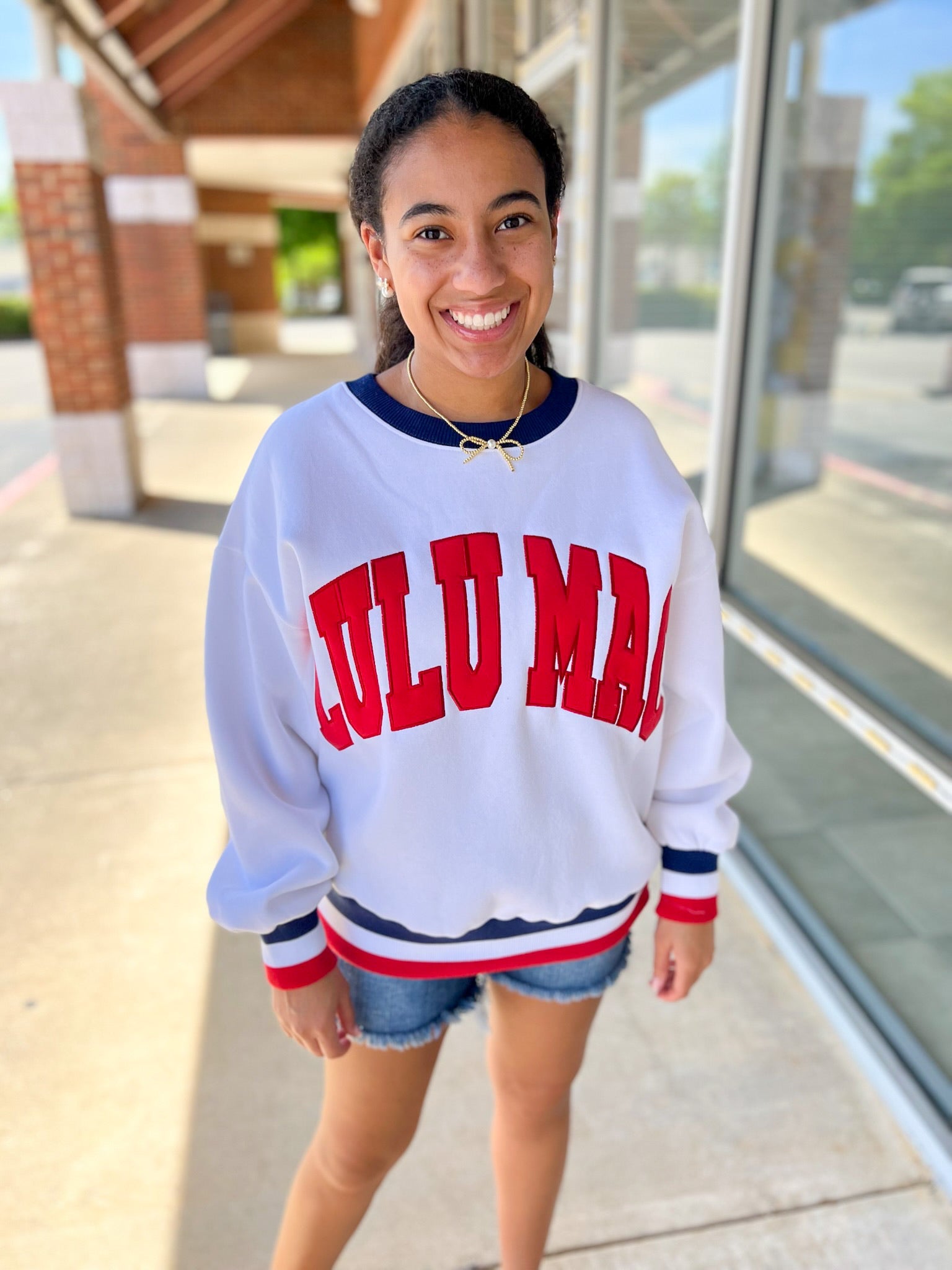 Red White and Blue Lulu Mac Sweatshirt - A'Bekah's Boutique