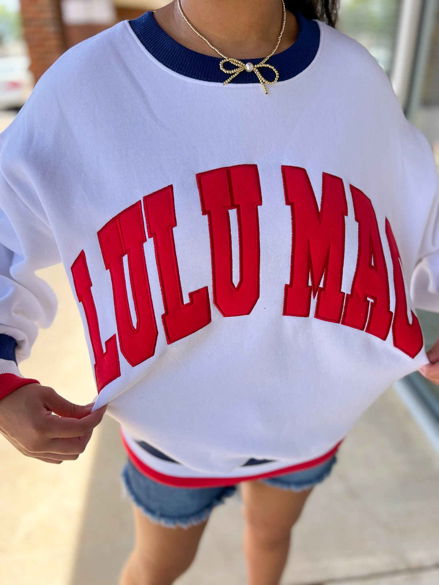 Red White and Blue Lulu Mac Sweatshirt - A'Bekah's Boutique