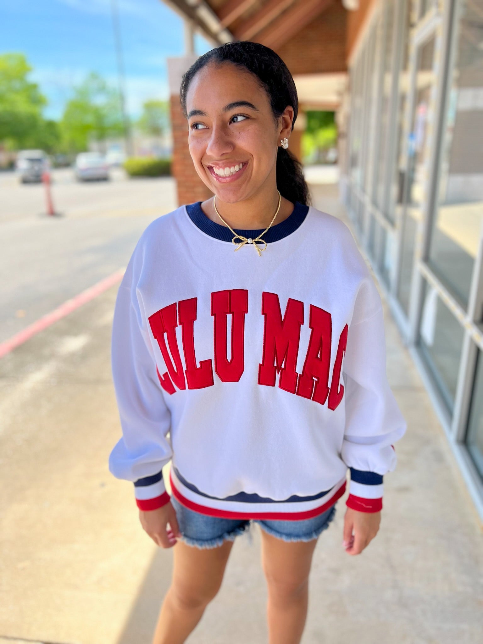 Red White and Blue Lulu Mac Sweatshirt - A'Bekah's Boutique
