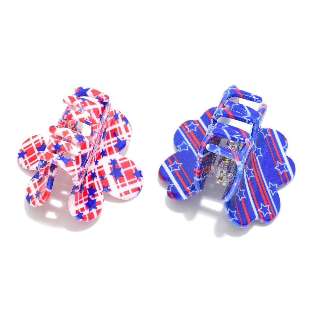Red, White and Blue Patriotic Hair Claw - A'Bekah's Boutique