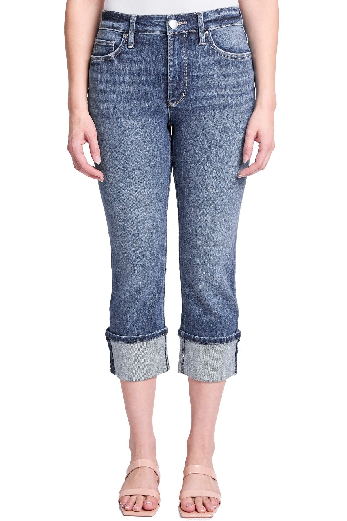 RFM High Rise Cuffed Cropped Jeans (R) - A'Bekah's Boutique