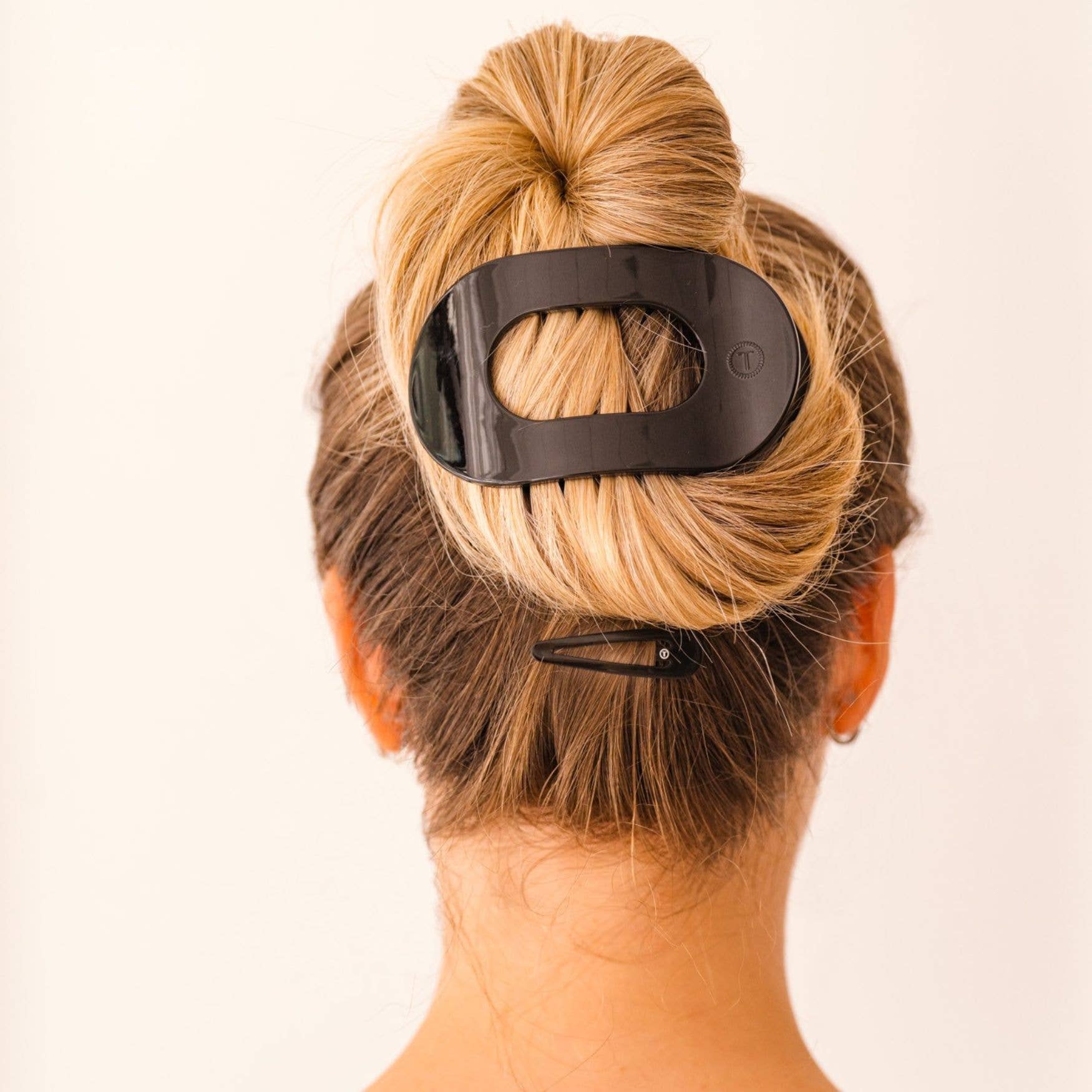 Round Flat Hair Clip | Large | Jet Black - A'Bekah's Boutique