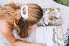 Round Flat Hair Clip | Medium | Coconut White - A'Bekah's Boutique