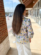 Sage Diamond Pattern Top with Short Puff Sleeves - A'Bekah's Boutique