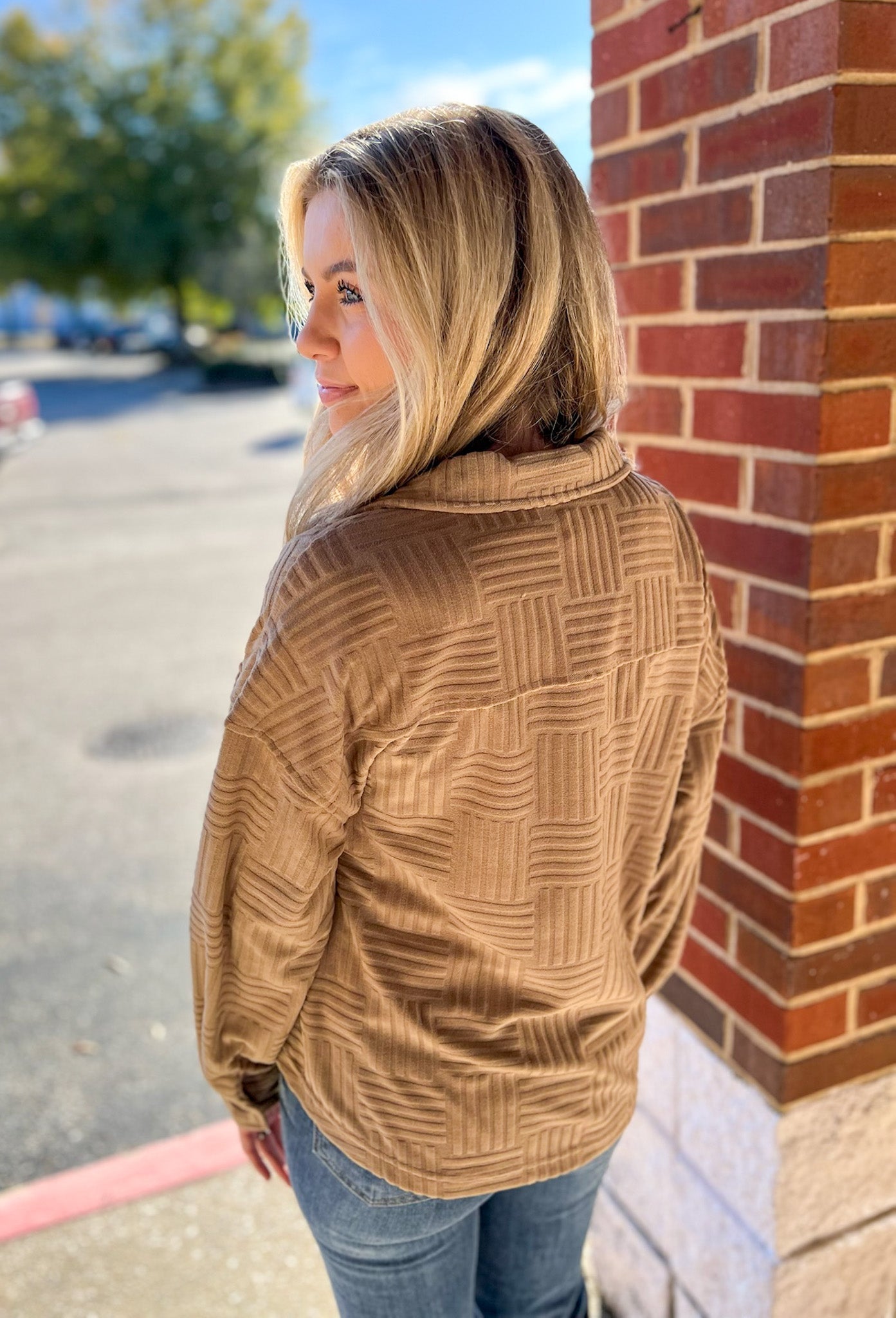 See You There Mocha Textured Shacket - A'Bekah's Boutique