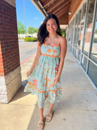 She's Got a Way Mint Floral Midi Dress - A'Bekah's Boutique