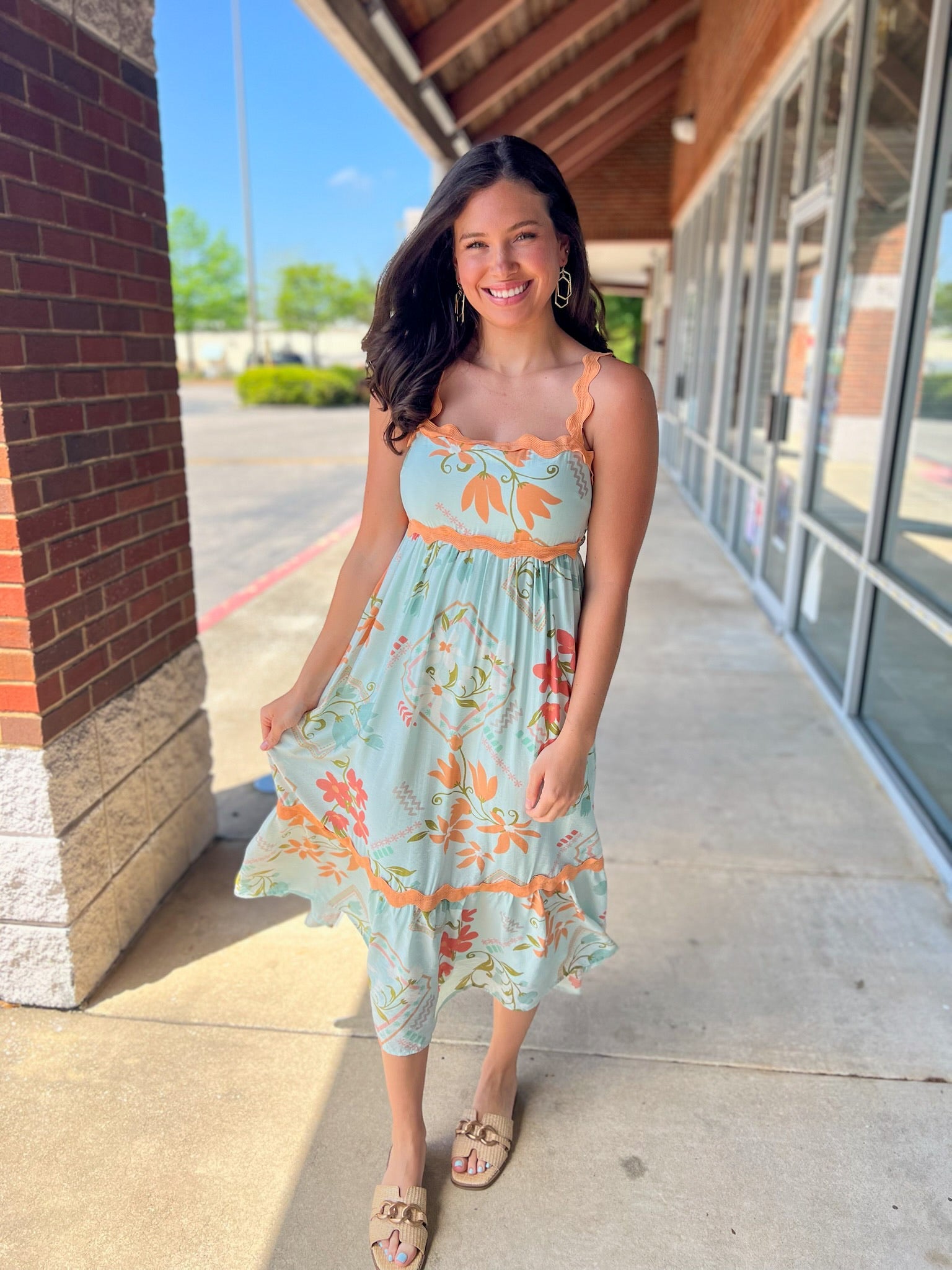 She's Got a Way Mint Floral Midi Dress - A'Bekah's Boutique