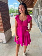 Show Your True Colors Hot Pink Dress with Sweetheart Neckline - A'Bekah's Boutique