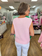 Soft Pink Button Up Knit Vest - A'Bekah's Boutique